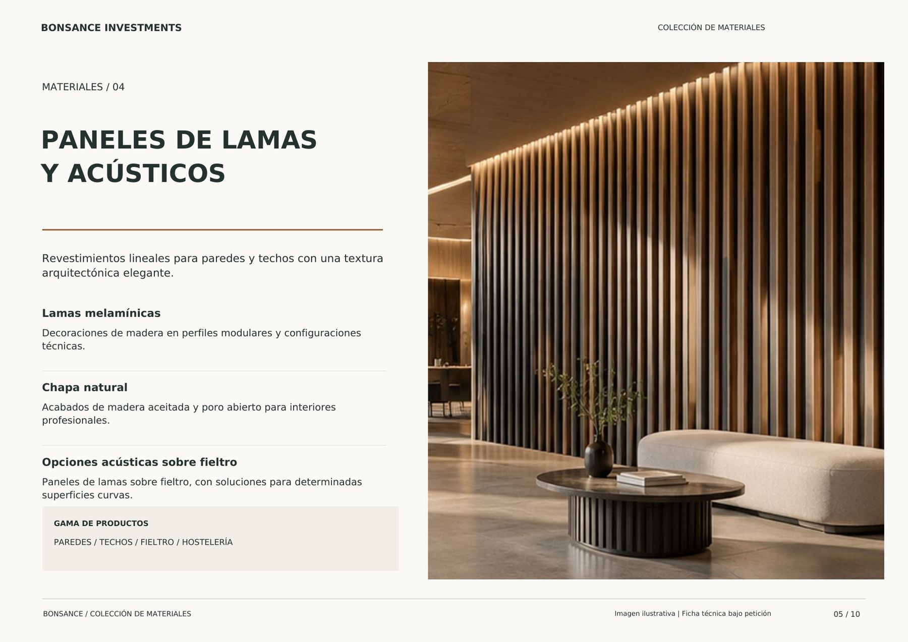 Paneles de lamas y acústicos para locales de hostelería Paneles de lamas y acústicos para locales de hostelería